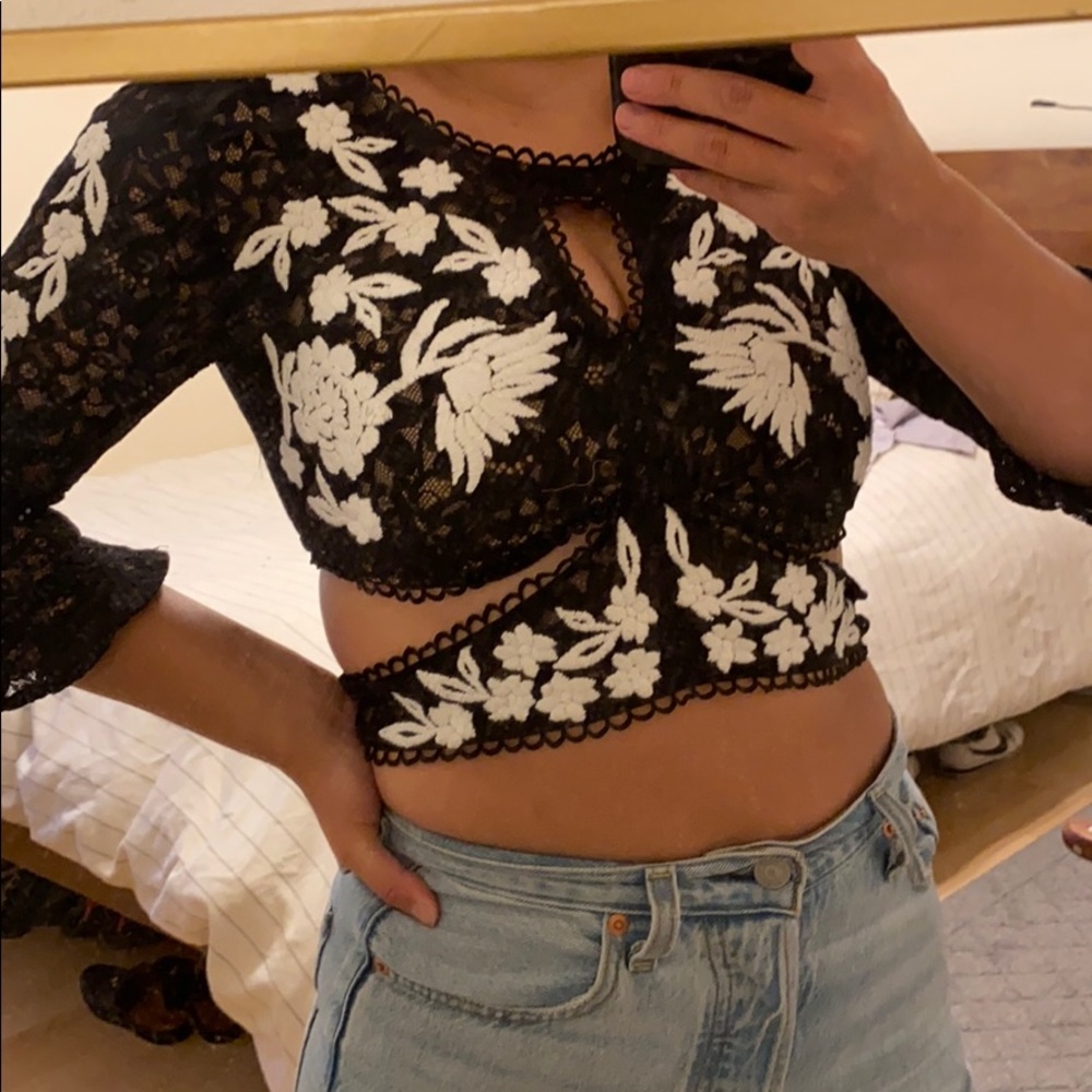 For Love and Lemons Cutout lace embroid